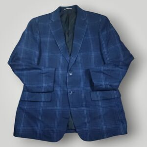 Tommy Hilfiger Blazer Sport Coat Mens 42R Classic Fit Linen Lightweight Plaid